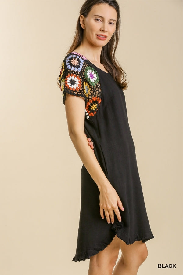 Crochet Cap Sleeve Black Dress – TheTwistedGypsy