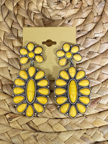 Yellow Western Dangle Earrings