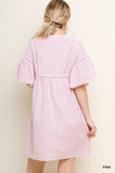 Pink Striped Babydoll Dress