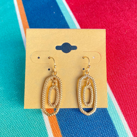 Gold Double Oval Earrings