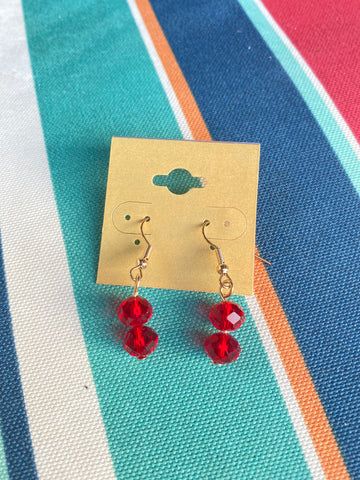 Red Bead Earrings