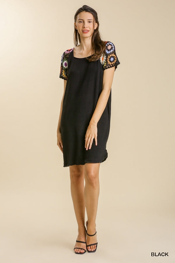 Crochet Cap Sleeve Black Dress – TheTwistedGypsy