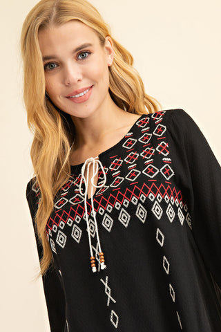 Naturally Native Embroidery Top