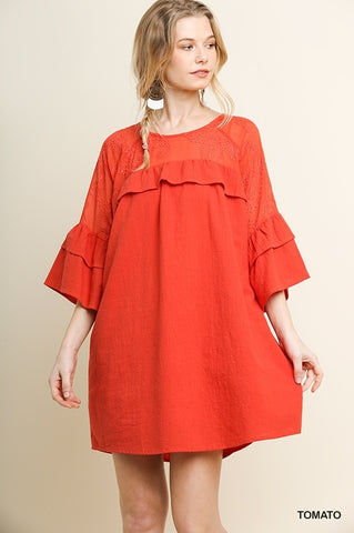 Tomato Time Embroidered Dress