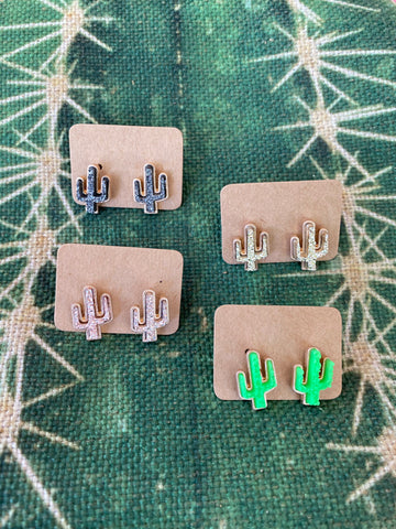 Druzy Cactus Stud Earrings