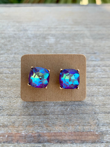 Purple & Blue Gemstone Studs