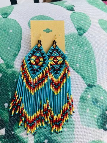 Turquoise Native Bead Earring
