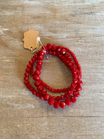 Red Stretchy Bracelet Set