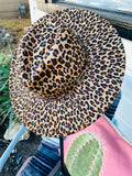 Leopard Felt Fedora Hat