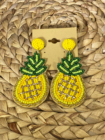 Yellow Pineapple Post Earrings