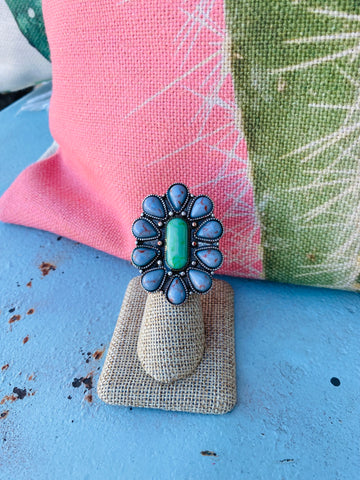 Turquoise Blossom Ring