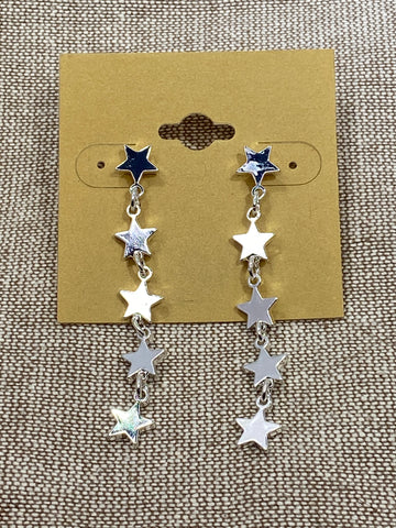 Silver Star Post Earrings